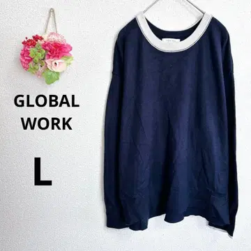 a6091 글로벌 워크 네이비 크루넥 니트 스웨터 가을/겨울 L
