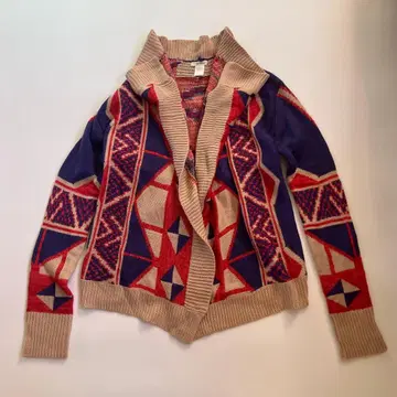 self esteem 기하학 패턴 가디건 볼레로