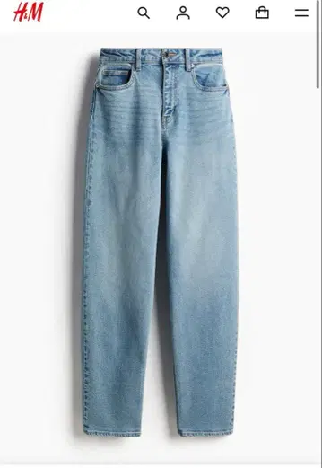 H&M 라이트 데님 블루 테이퍼드 팬츠 38