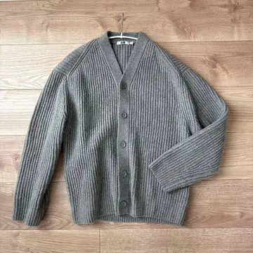 UNIQLO U 프리미엄 라무 리브 V넥 가디건 남성용 L