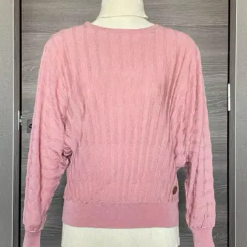 모라비토 핑크 계열 리브 긴팔 니트 돌먼 슬리브