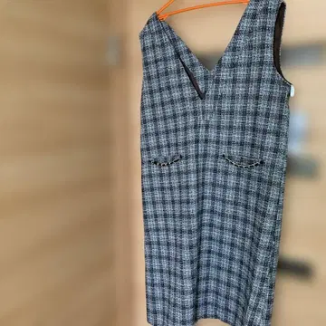 아베일 시마무라 점퍼 체크 무늬 V넥 원피스 3L 따뜻한 입니다