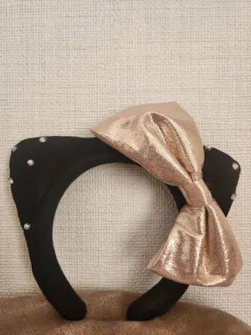 USJ 키티 블랙 벨로아 핑크 리본