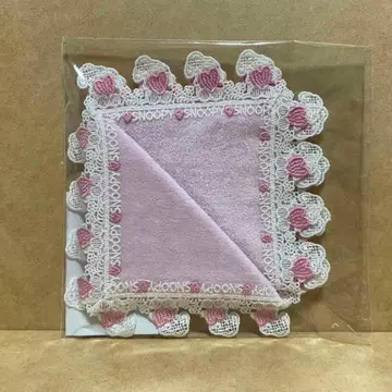 핑크 스누피 긴자와 레이스 손수건