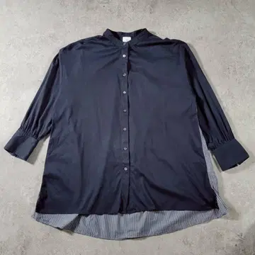 [ 새상품급 ] Kurihara Harumi 스트라이프 절개 롱 셔츠 F