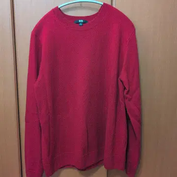 유니클로 캐시미어 스웨터 빨간색 XL