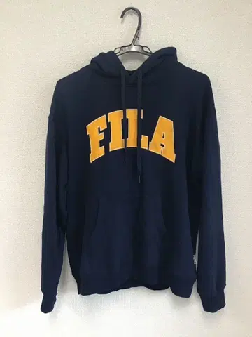 [새상품급] FILA 후드 부착 후드티 네이비 로고 M