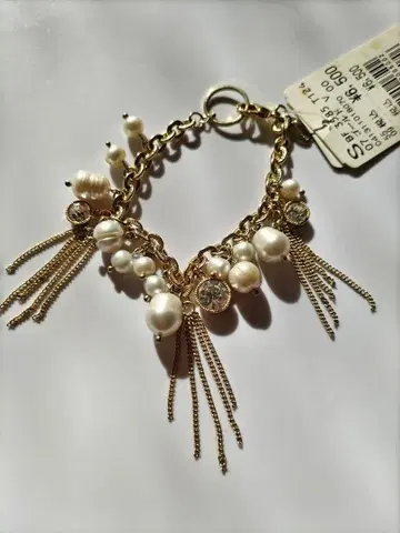 [ 미사용 새상품 ] 팔찌 골드 체인 펄 장식