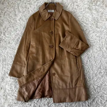 ZELAL 미사용급 캐시미어 100% 스텐카라 코트 카멜 베이지 XL