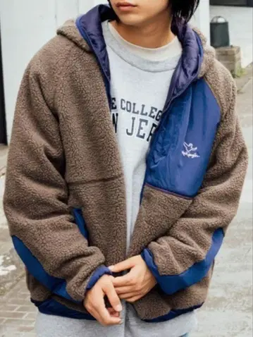 마크 곤잘레스 보아 플리스 오버 사이즈 절개 후드 블루종 남성용 S