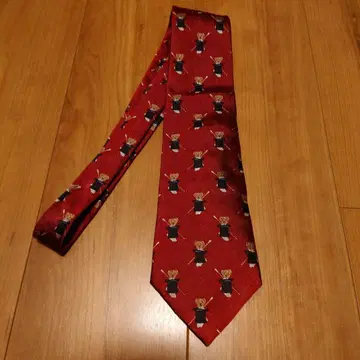 랄프 로렌 곰 패턴 넥타이