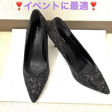 RANDA 블랙 글리터 펌프스