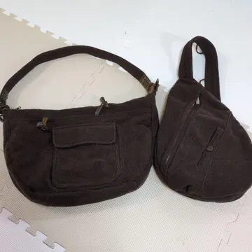 브라운 캔버스 숄더백