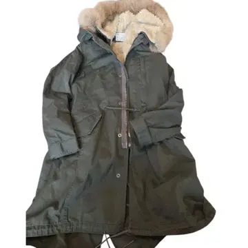 y2K 아메리칸 라그 시 모즈 코트 보아 라이너 부착 후드 퍼