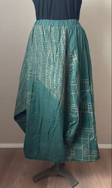 미사용품 케이트레이드 에스닉 의류 절개 스커트 그린