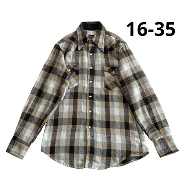 70s USA Wrangler 웨스턴 헤비 플란넬 셔츠 16-35