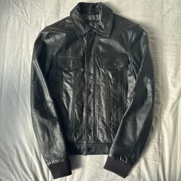 [ 새상품급 ] ARMANI EXCHANGE 양가죽 가죽 블루종 자켓