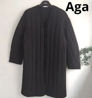 [ 아르가 ] 퀼팅 롱 자켓 드롭 숄더 블랙 일본제