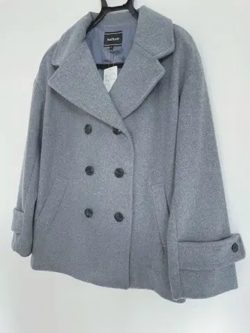 Hushush 그레이 더블 브레스트 코트 L 사이즈