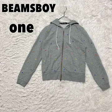 BEAMSBOY 빔즈 보이 해골 자수 집업 후드티