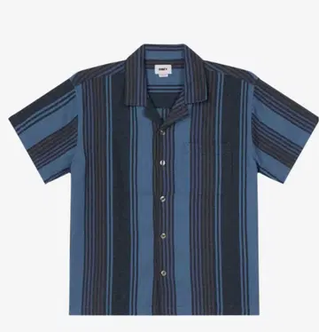 OBEY 블루 계열 스트라이프 버튼업 셔츠