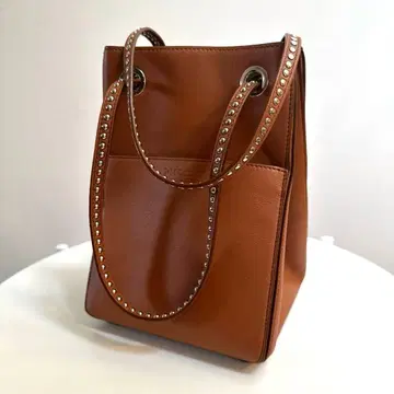 J&M 데이비슨 브라운 가죽 토트백