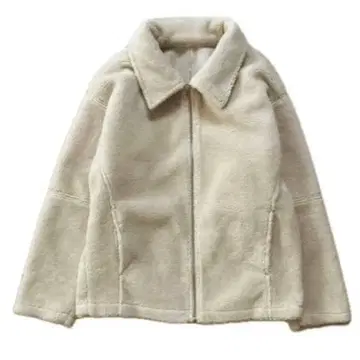 [ 새상품급 ] 센스 오브 플레이스 보아 무스탕 블루종 자켓 아이보리