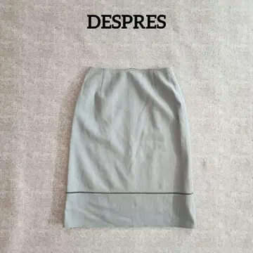 DES PRES 플리스 스커트 종아리 기장 스카이블루 S