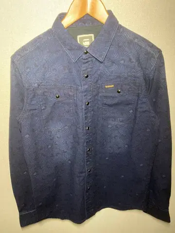 [ 미사용 레어템 ] G-STAR RAW 데님 셔츠 올 패턴 네이비 M