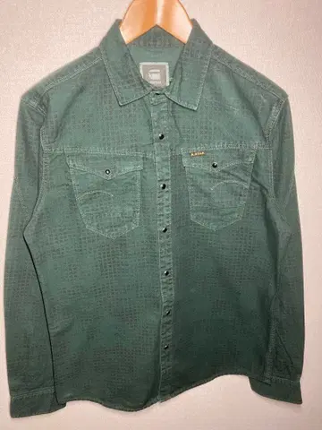 [ 미사용 레어템 ] G-STAR RAW 데님 셔츠 올 패턴 그린 M