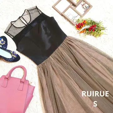 RUIRUE BOUTIQUE 원피스/드레스 ( S ) 브라운/블랙/쉬폰