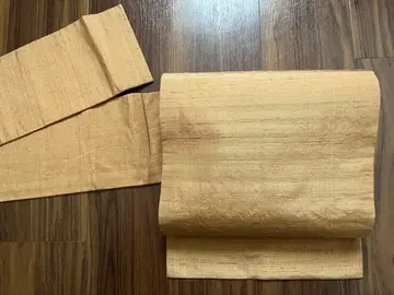 [ 82 ] 나고야 오비 9촌  브라운 순수 실크 중고 무지