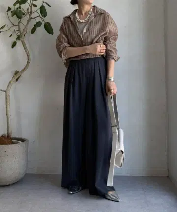 DOUDOU(두두) 턱 와이드 팬츠