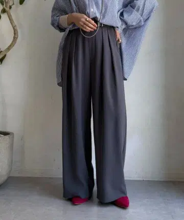 DOUDOU(두두) 턱 와이드 팬츠