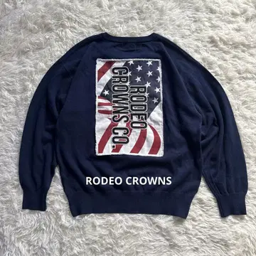 RODEO CROWNS V넥 니트 FREE 사이즈 미국 국기 새상품