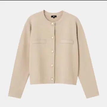 PLST 레이온 블렌드 펄 버튼 라메 가디건 베이지 S 사이즈