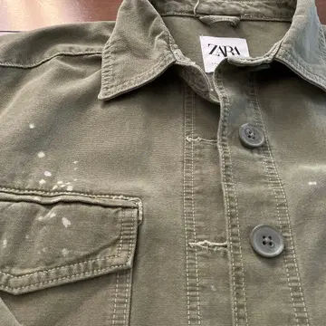 ZARA 올리브 그린 긴팔 셔츠