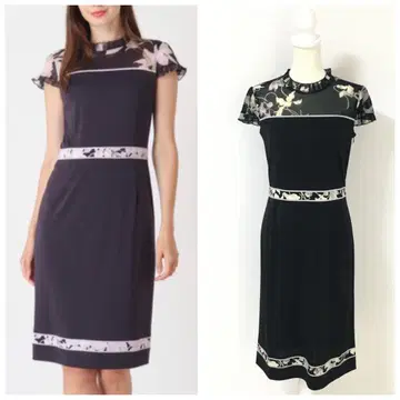 최근 새상품급 LEONARD 레오나르 칸칸 스트레치 원피스 40