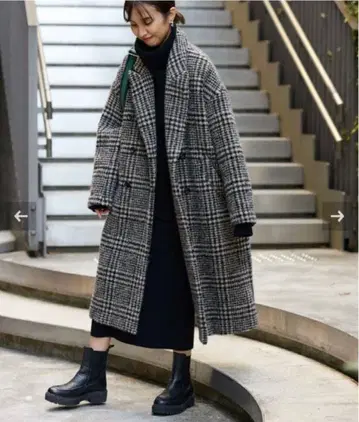 완판 프레임워크 FRAMeWORK 루프 트위드 체크 코트