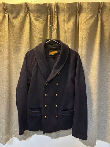 나노 유니버스 네이비 더블 자켓 골드 버튼 피 코트 M