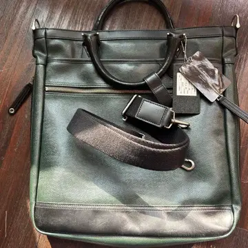 마스터피스 다크 그린 비즈니스 백 천연 가죽 Japan