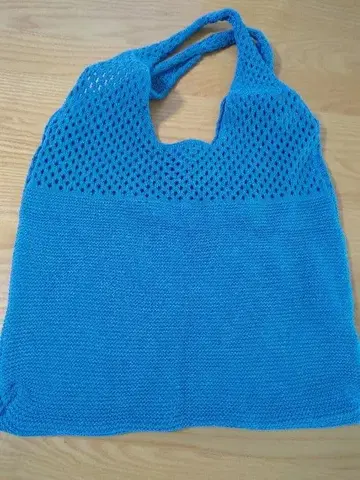 메쉬 디자인 파랑 토트백