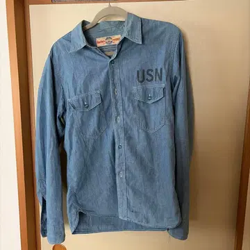 Real McCoy USN 데님 셔츠 긴팔 사이즈 16