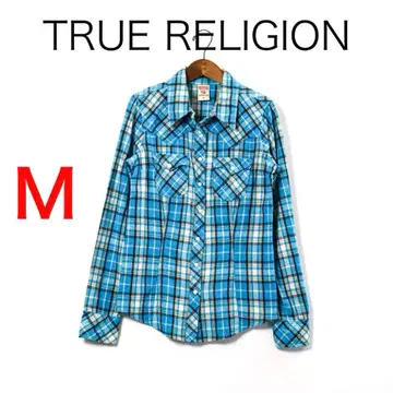 H4091 트루 릴리전 체크 무늬 웨스턴 셔츠 Y2K