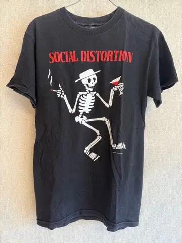00s 빈티지 SOCIAL DISTORTION 스켈리 T셔츠 S
