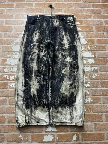 블랙 데님 블리치 데님 배기 데님 와이드 그런지 y2k 블랙