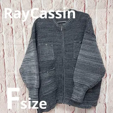 RayCassin 새상품급 지퍼 달린 오버 사이즈 가디건 그레이 니트