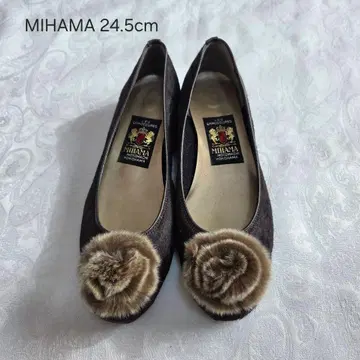 MIHAMA 퍼 플랫슈즈 24.5cm