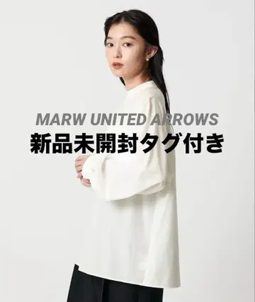 MARW UNITED ARROWS 벌룬 슬리브 스탠드 카라 블라우스