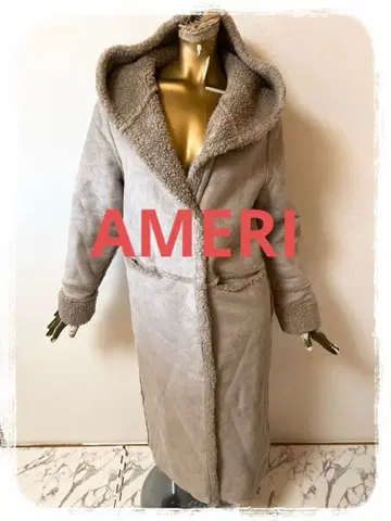 T19951 AMERI 보아 안감 무스탕 코트